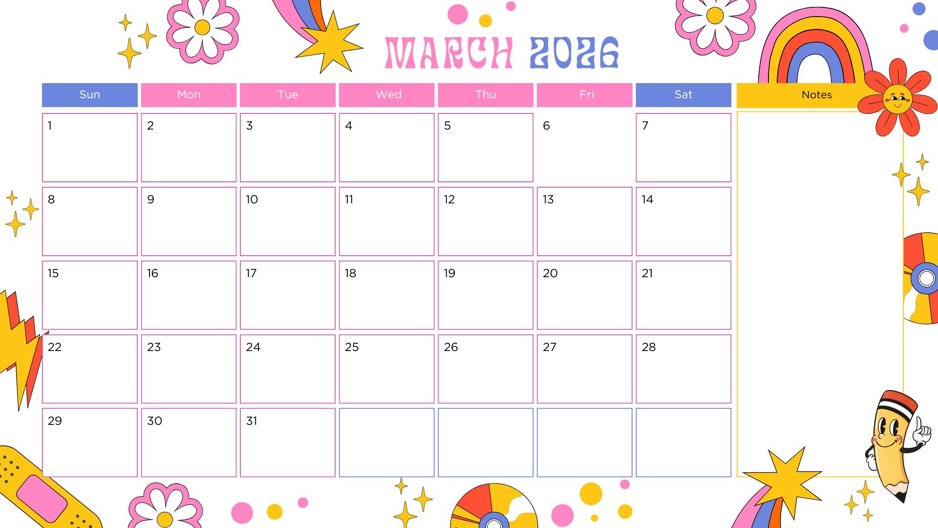March 2026 Holidays
