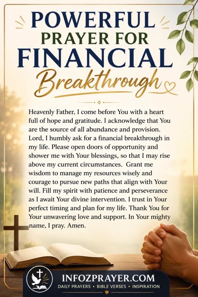 Powerful prayer for financial breakthrough