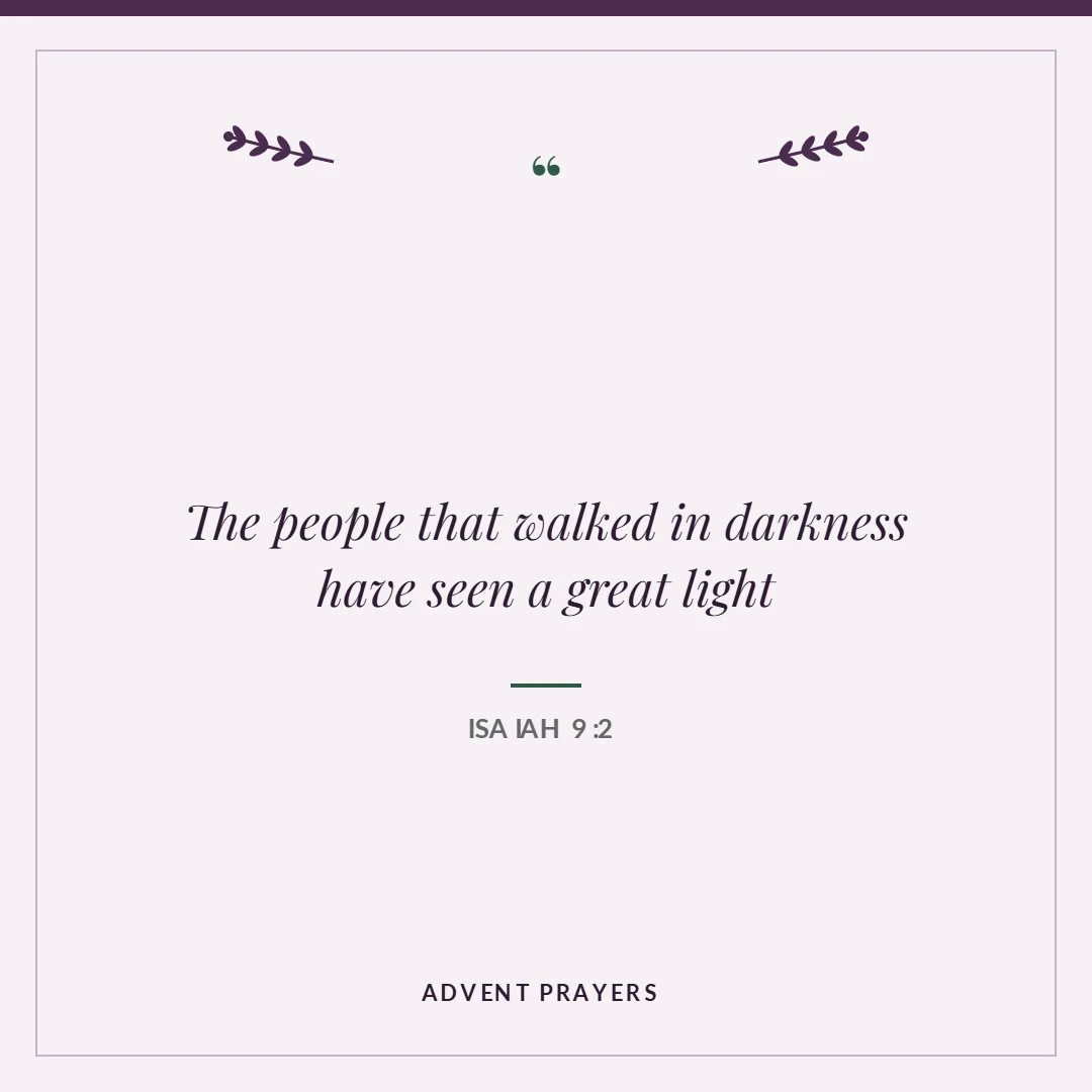 Advent prayers: Isaiah 9:2 verse card
