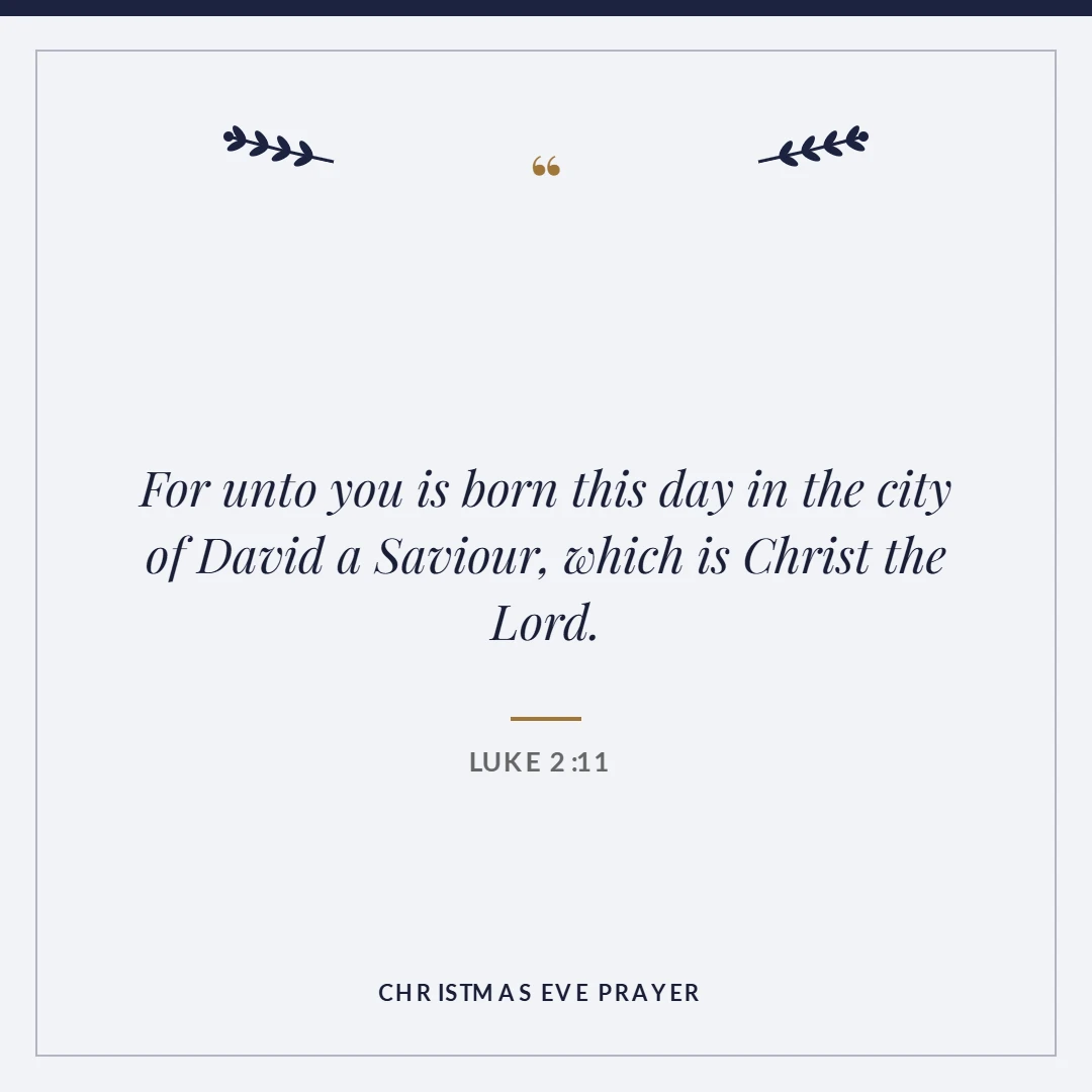 Christmas Eve prayer: Luke 2:11 verse card
