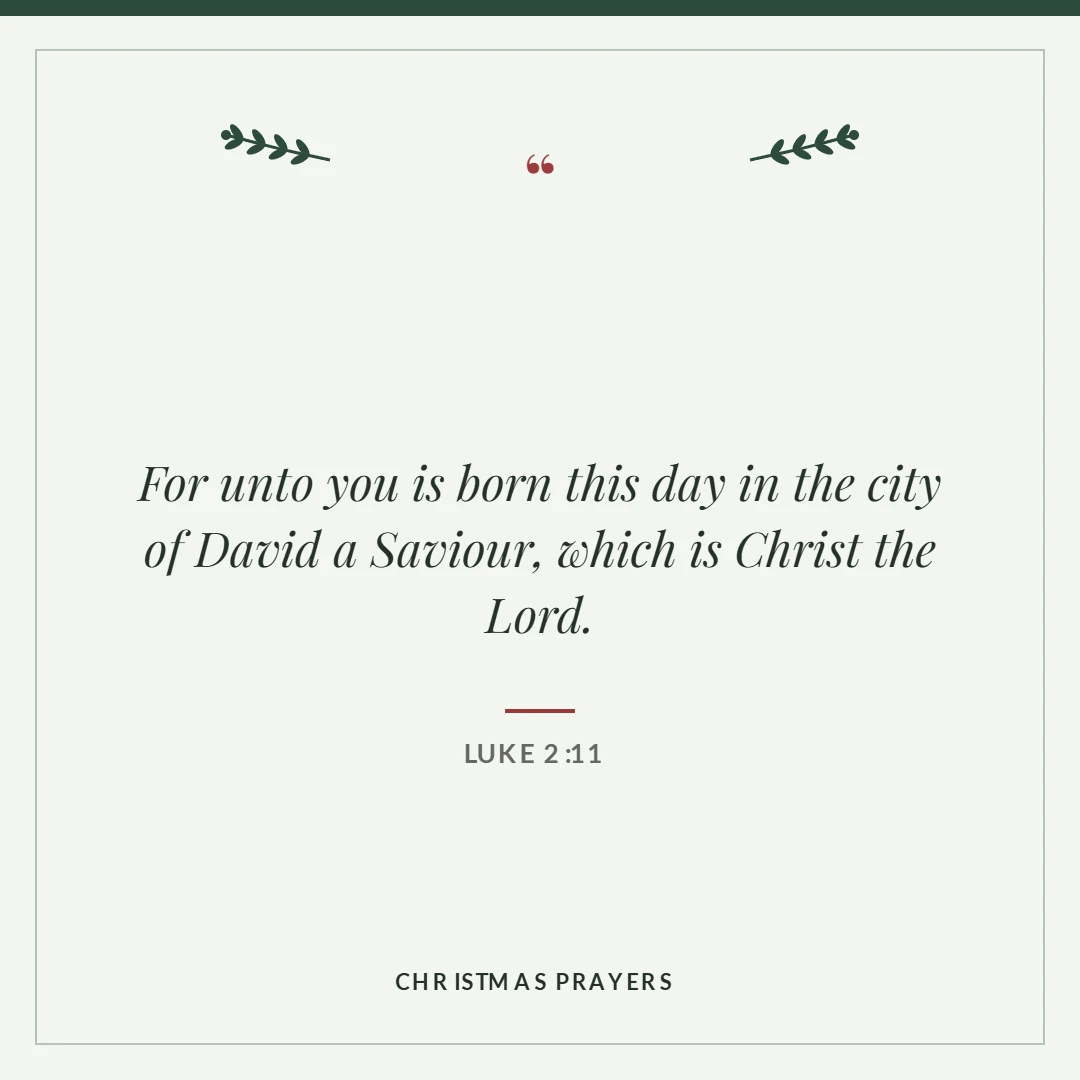 Christmas prayers: Luke 2:11 verse card