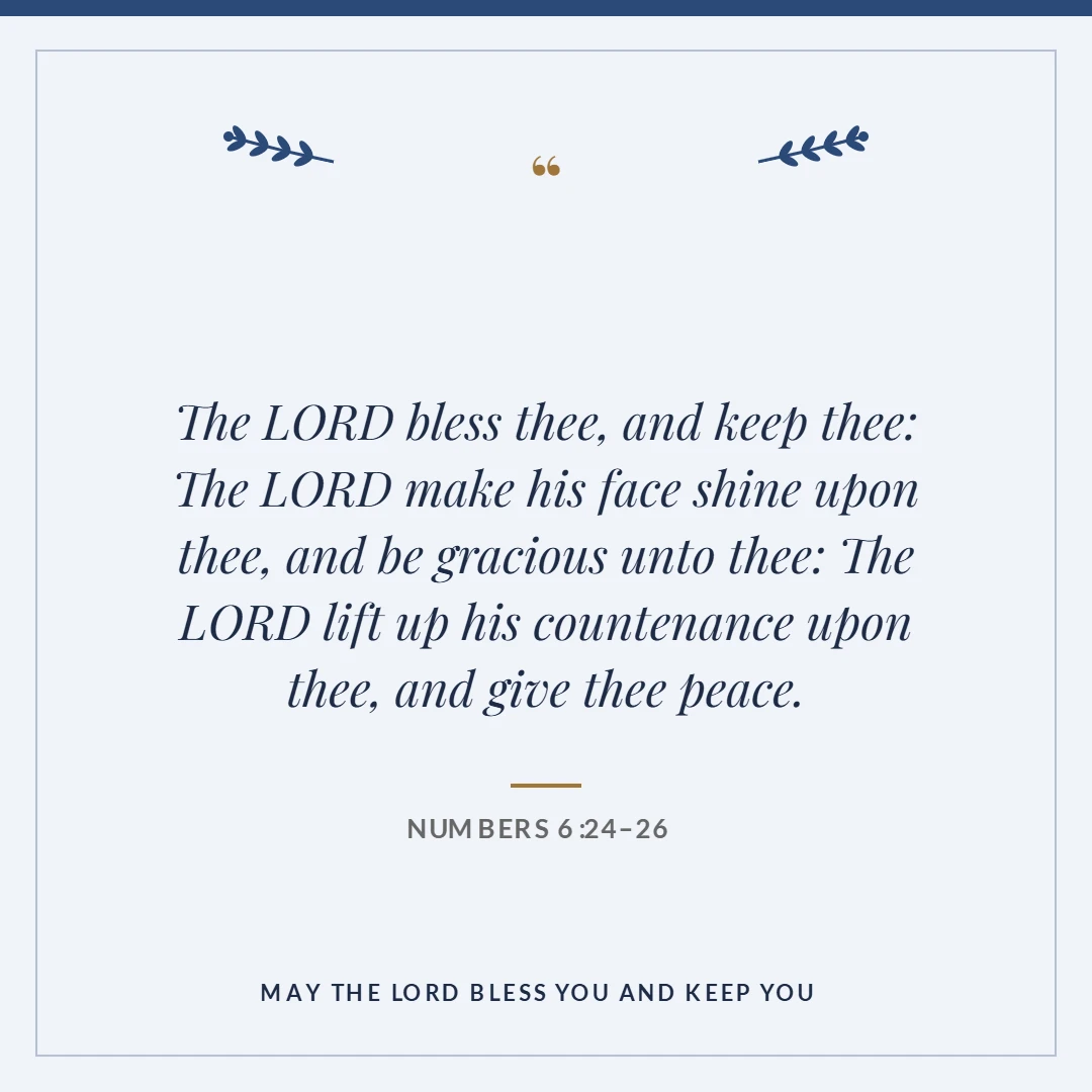 May the Lord bless you and keep you: Numbers 6:24–26 verse card