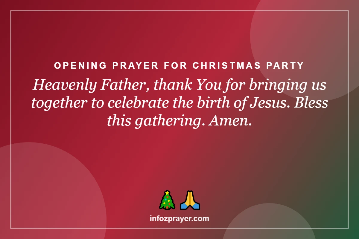 Short opening prayer for Christmas party for school, church, office and family