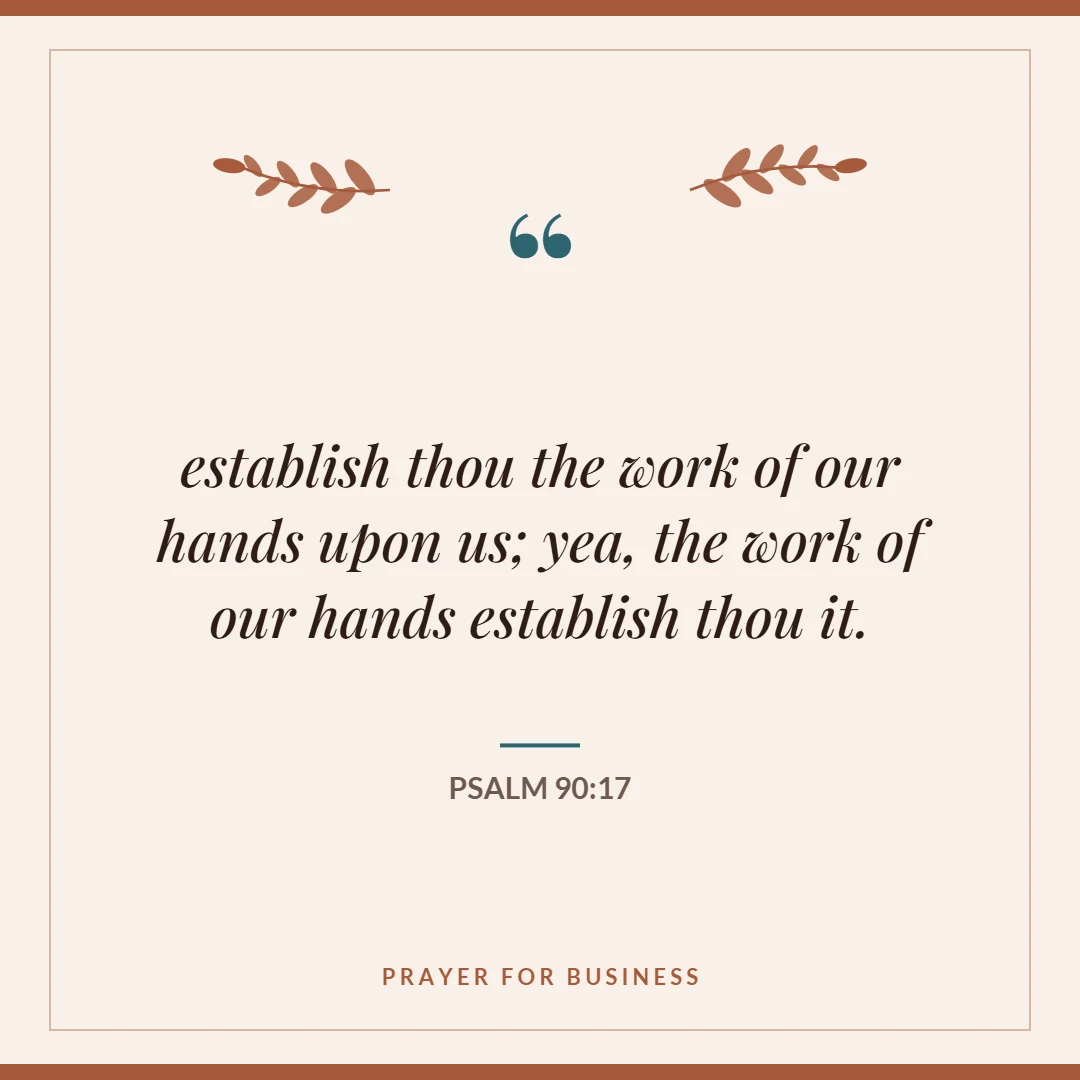 Prayer for business: Psalm 90:17 verse card