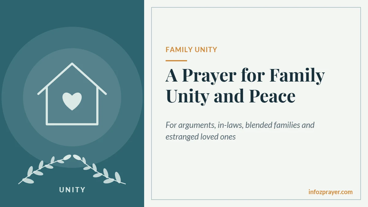 Prayer for family unity and peace at home