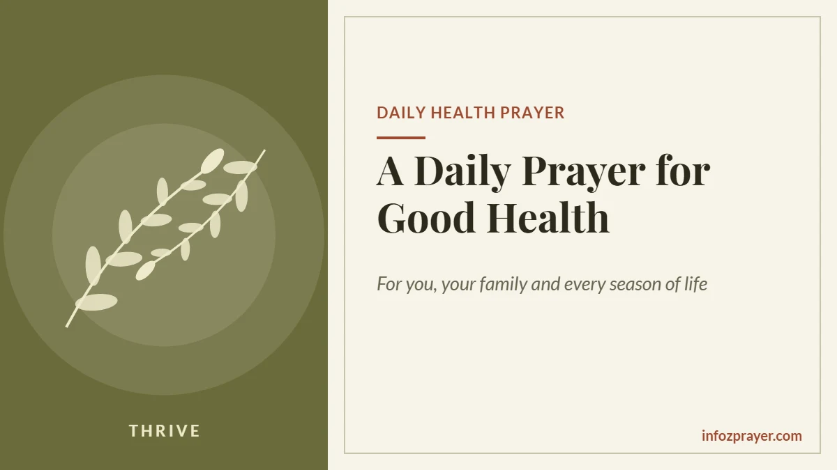 Daily prayer for good health