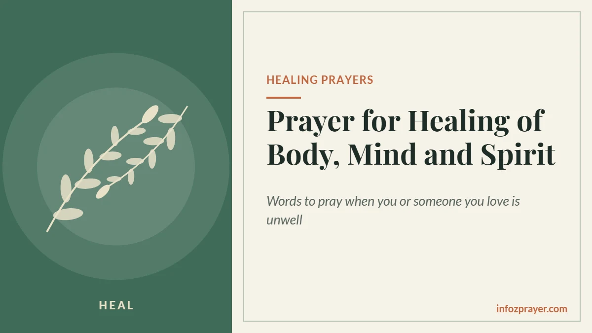 Prayer for healing of body, mind and spirit