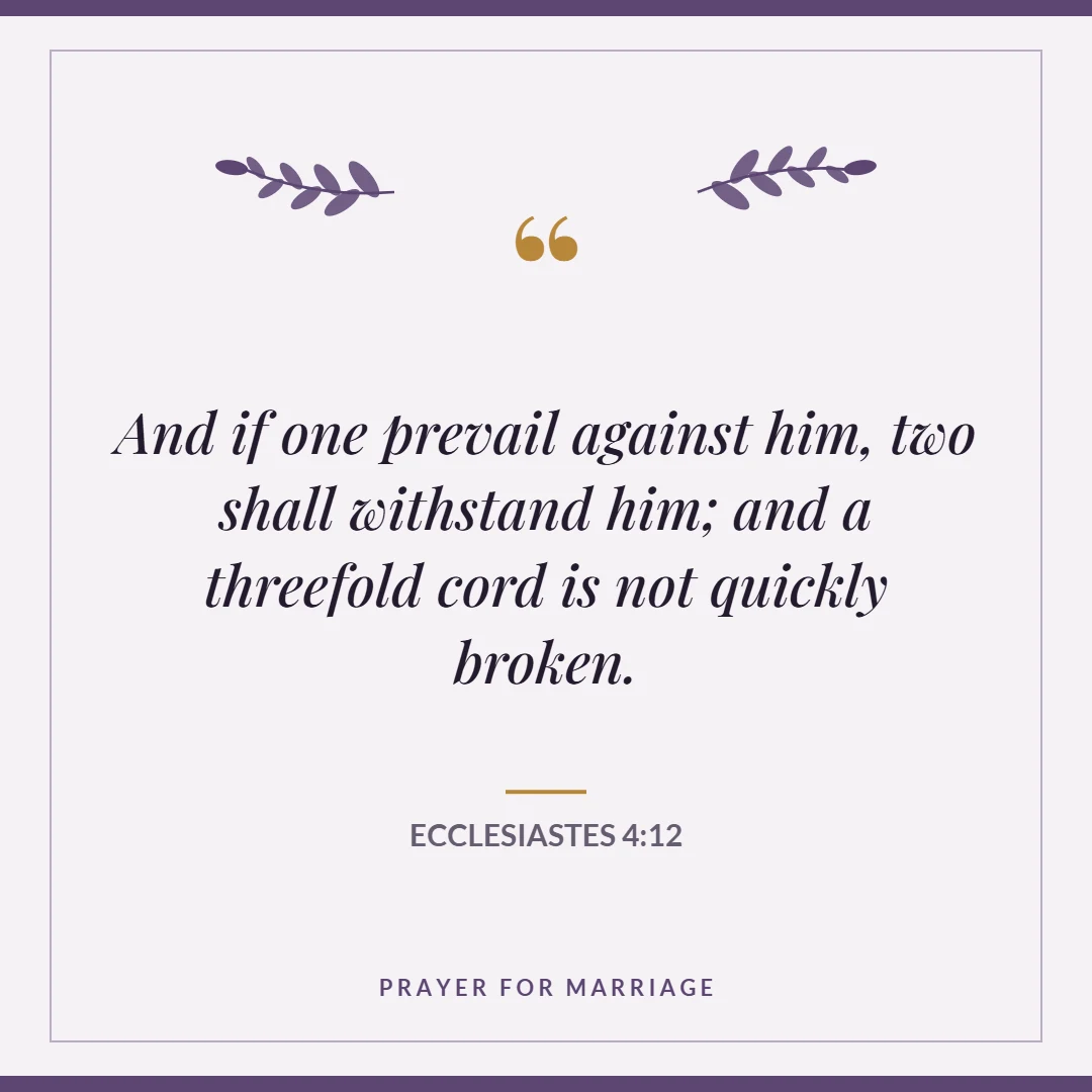 Prayer for marriage: Ecclesiastes 4:12 verse card