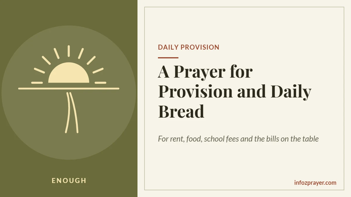 Prayer for provision and daily needs