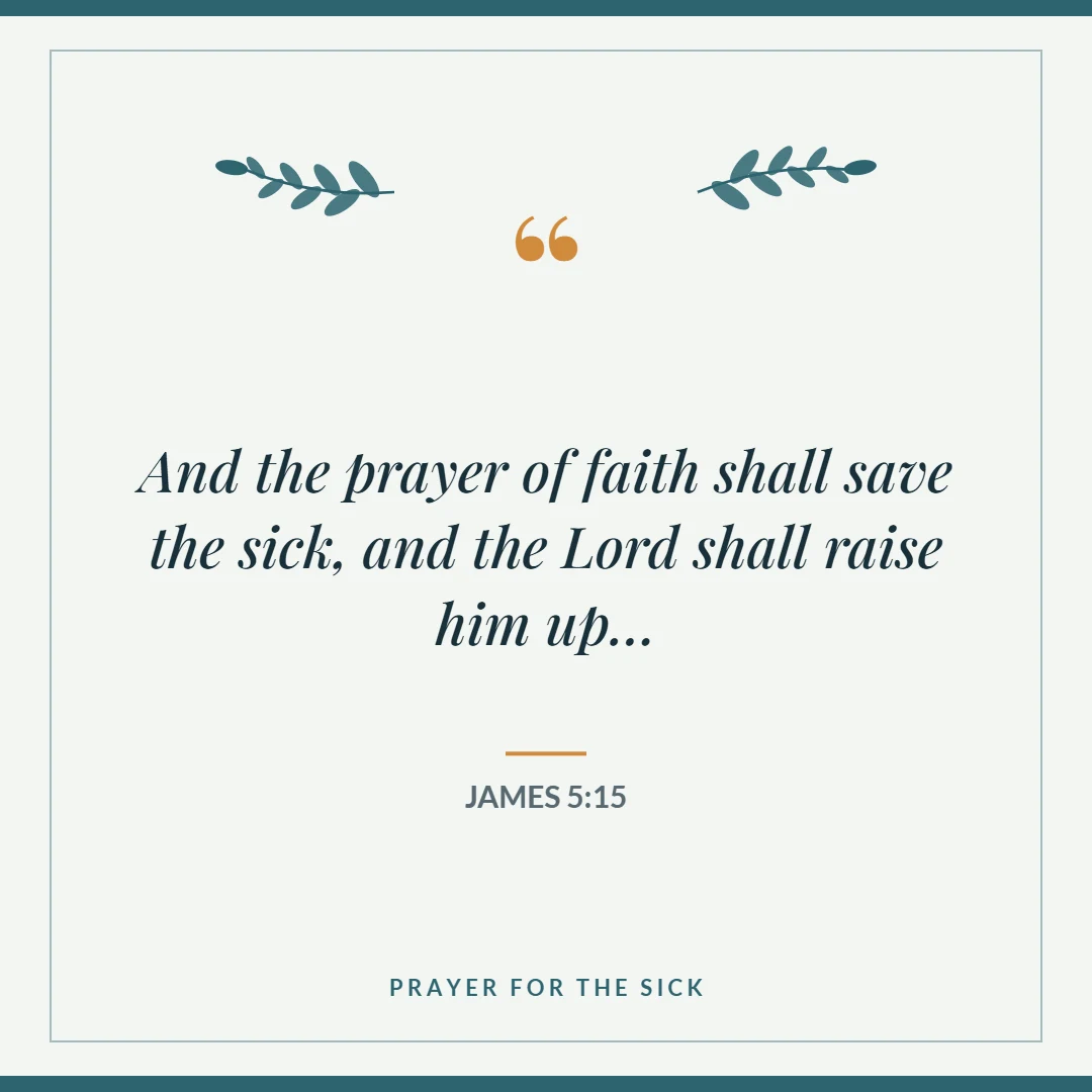 Prayer for the sick: James 5:15 verse card