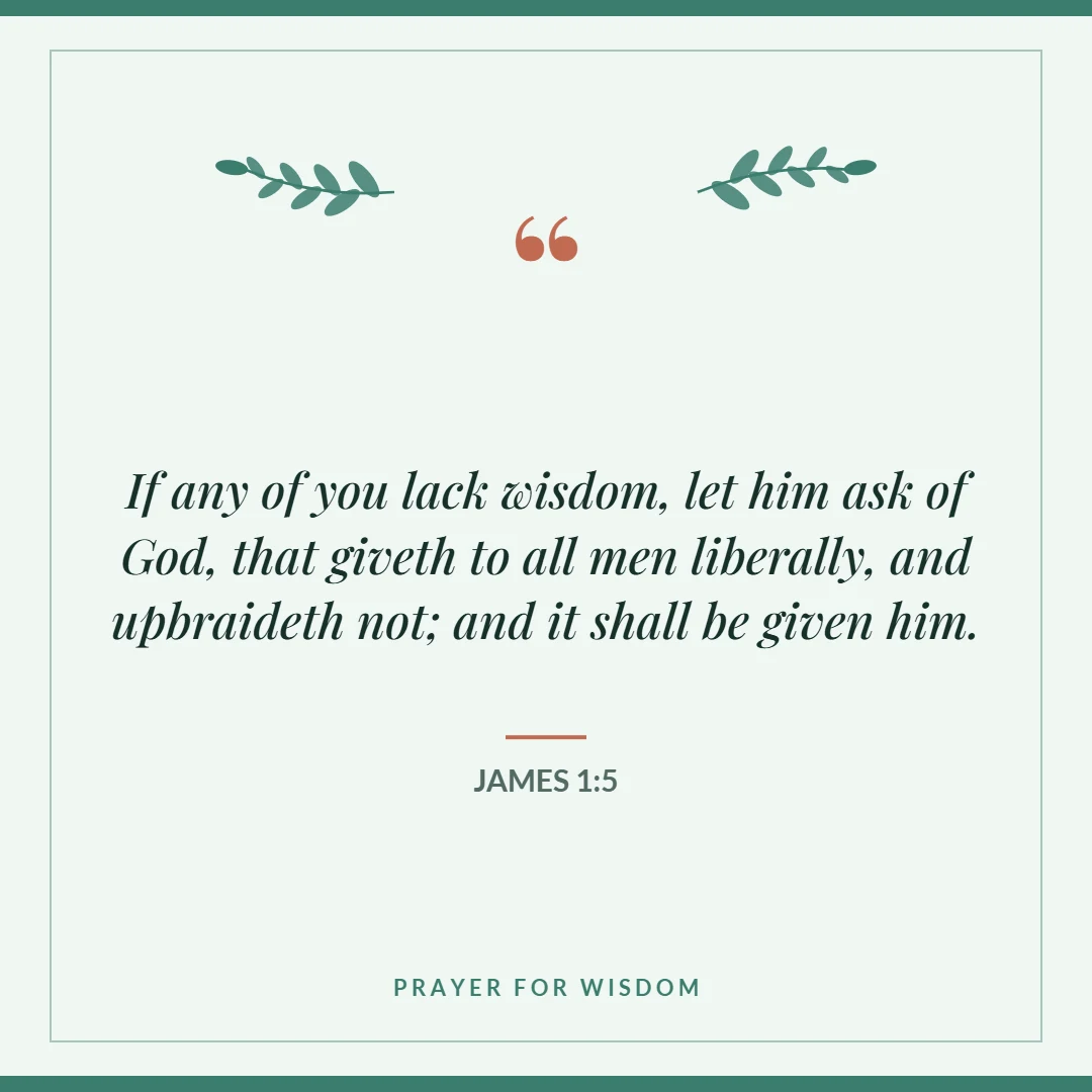 Prayer for wisdom: James 1:5 verse card