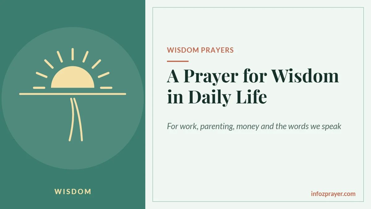 Prayer for wisdom in daily life