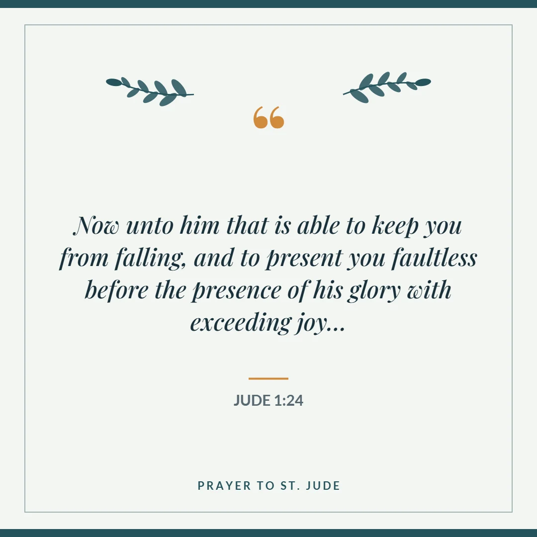Prayer to St. Jude: Jude 1:24 verse card