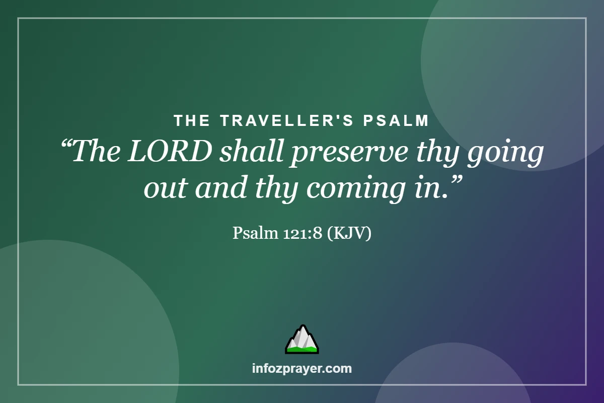 Prayer for safe travel Bible verse Psalm 121:8 the Lord shall preserve thy going out and thy coming in