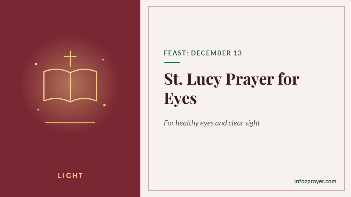 St Lucy prayer for eyes
