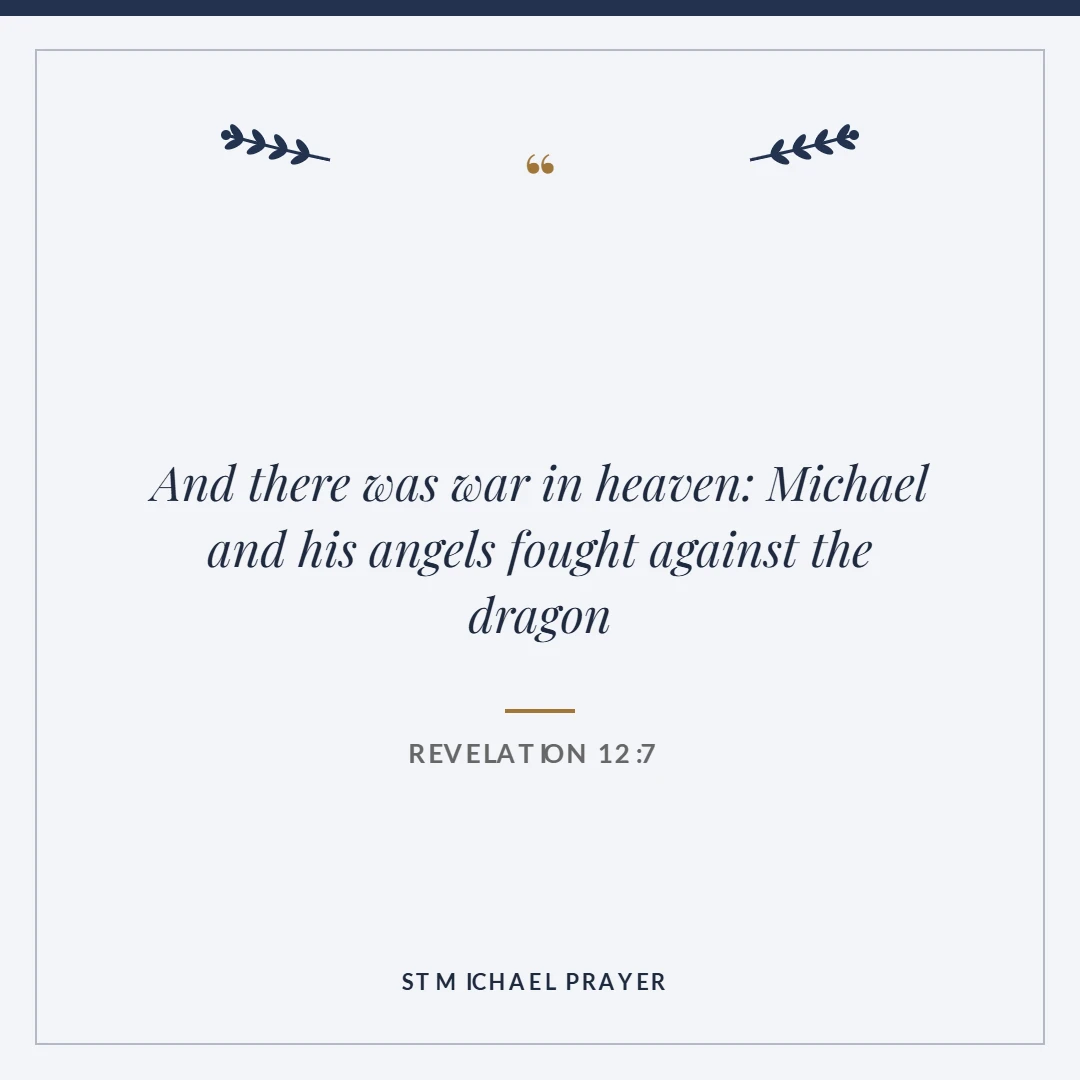 St Michael prayer: Revelation 12:7 verse card