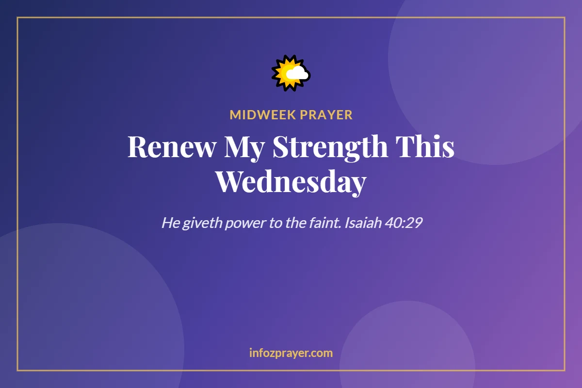 Wednesday morning prayer card for midweek strength